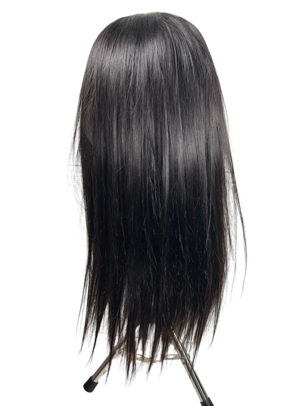 Natural Black Human Hair Straight Glueless Pre Cut 20 Inch Wig